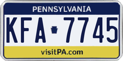 PA license plate KFA7745