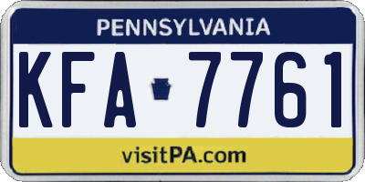 PA license plate KFA7761