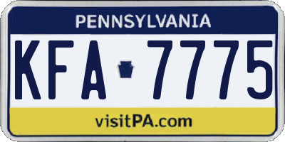 PA license plate KFA7775