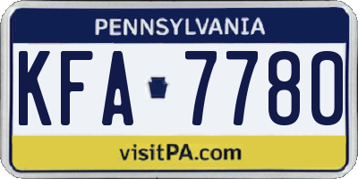 PA license plate KFA7780