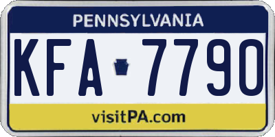 PA license plate KFA7790