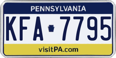 PA license plate KFA7795