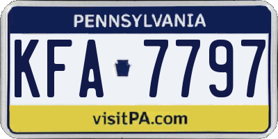 PA license plate KFA7797
