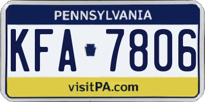 PA license plate KFA7806