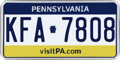 PA license plate KFA7808