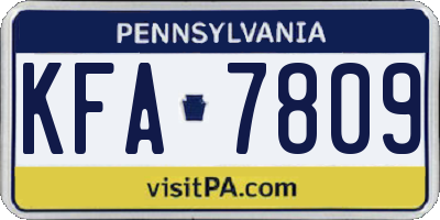 PA license plate KFA7809