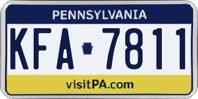 PA license plate KFA7811
