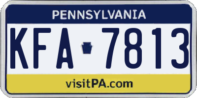 PA license plate KFA7813