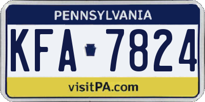 PA license plate KFA7824