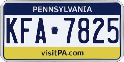 PA license plate KFA7825