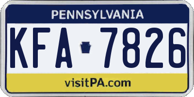 PA license plate KFA7826