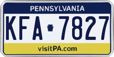 PA license plate KFA7827