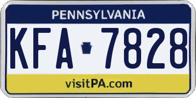 PA license plate KFA7828