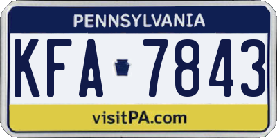 PA license plate KFA7843