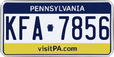 PA license plate KFA7856