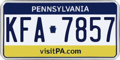 PA license plate KFA7857
