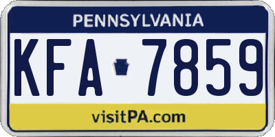 PA license plate KFA7859