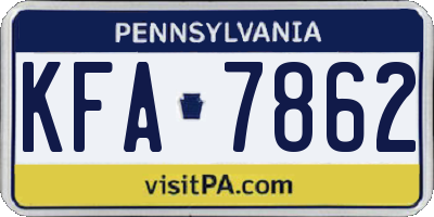 PA license plate KFA7862