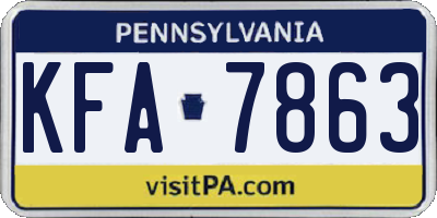 PA license plate KFA7863