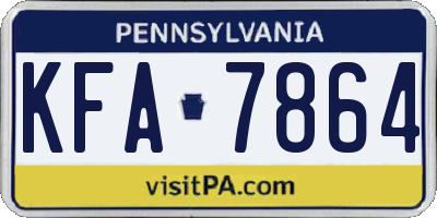 PA license plate KFA7864