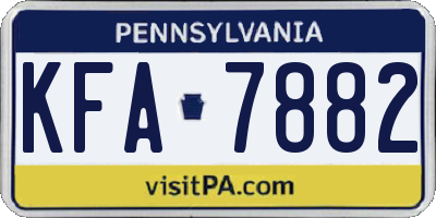 PA license plate KFA7882