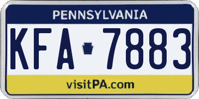 PA license plate KFA7883