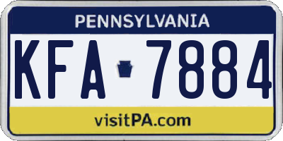 PA license plate KFA7884