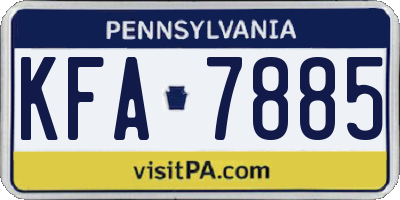 PA license plate KFA7885