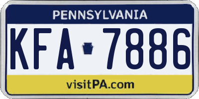 PA license plate KFA7886