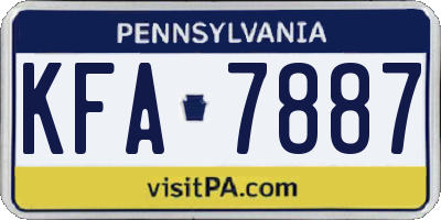 PA license plate KFA7887