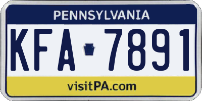 PA license plate KFA7891