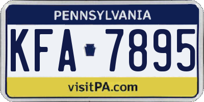 PA license plate KFA7895