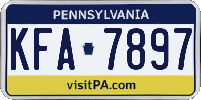 PA license plate KFA7897