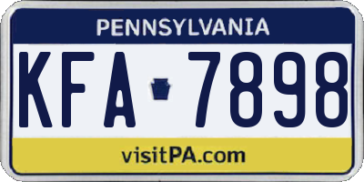 PA license plate KFA7898