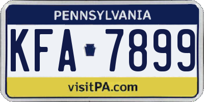 PA license plate KFA7899