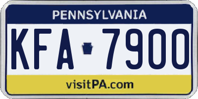 PA license plate KFA7900
