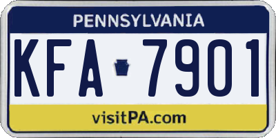 PA license plate KFA7901