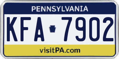 PA license plate KFA7902