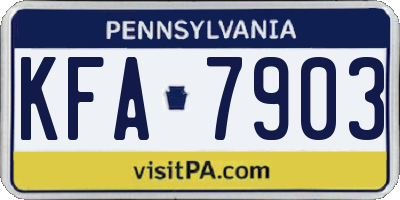 PA license plate KFA7903