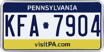 PA license plate KFA7904