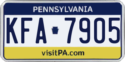 PA license plate KFA7905