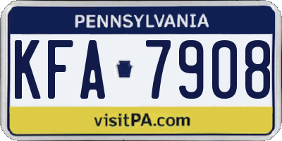 PA license plate KFA7908