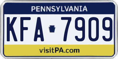 PA license plate KFA7909