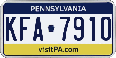 PA license plate KFA7910