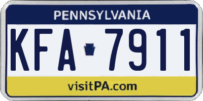 PA license plate KFA7911