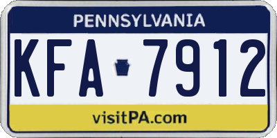 PA license plate KFA7912