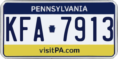 PA license plate KFA7913