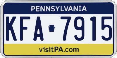 PA license plate KFA7915