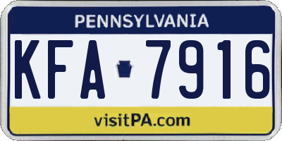 PA license plate KFA7916
