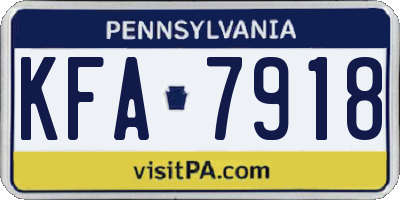 PA license plate KFA7918